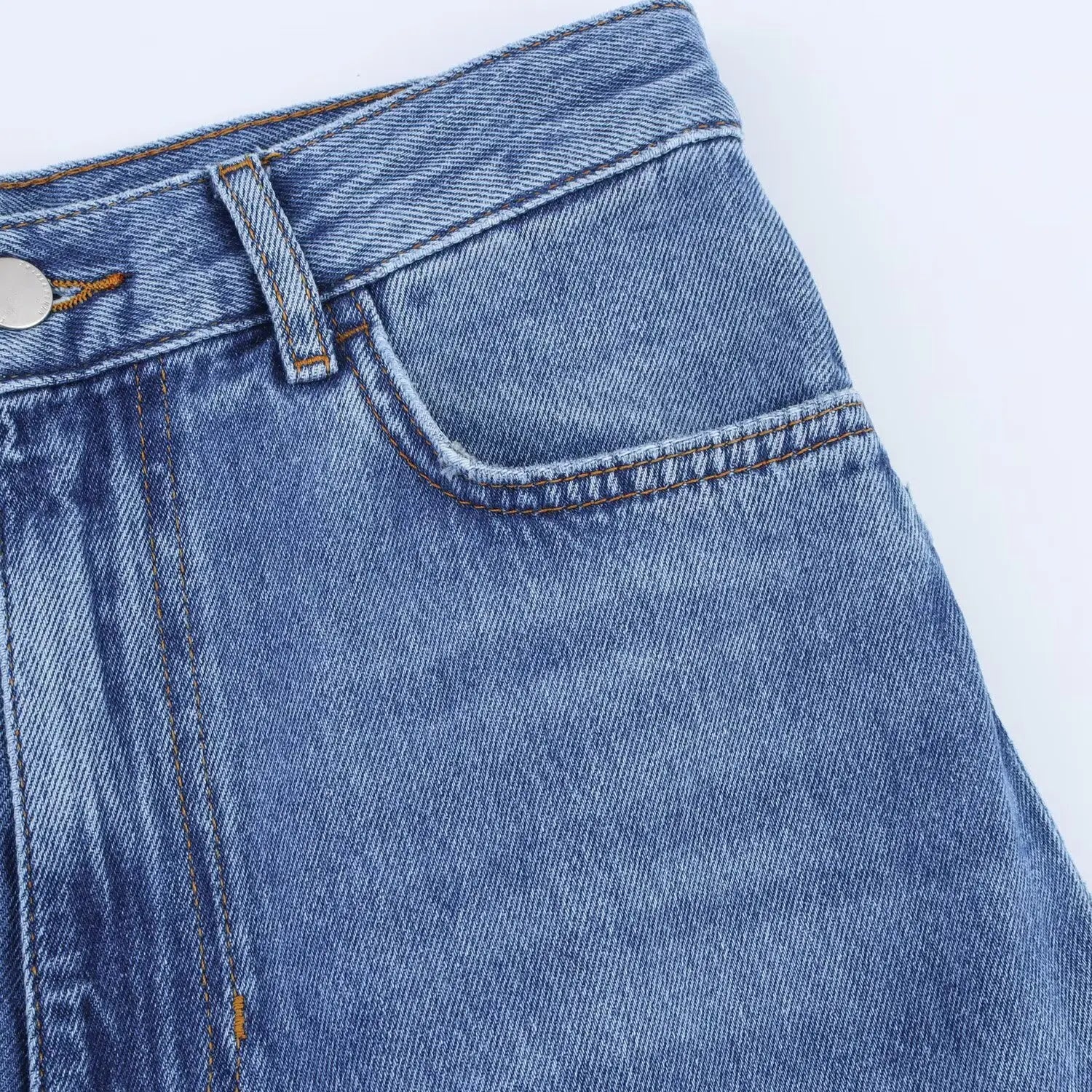 HH Women Summer New Fashion Thin Single-breasted Loose Folds Denim Shirt+High Waist Zipper Pocket Wide-leg Casual Pants Suit