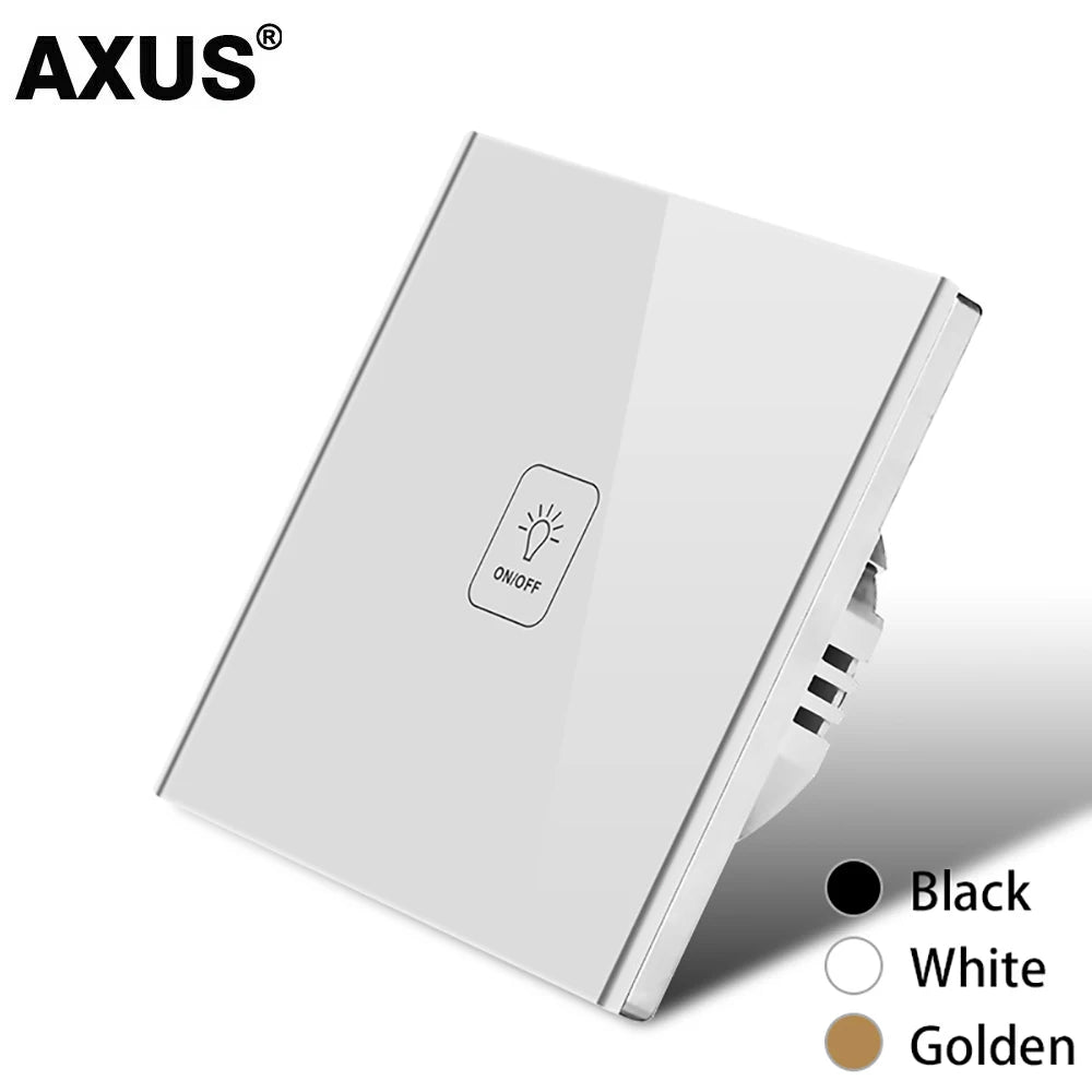 Wall Touch Switch AC100-240V EU Sensor Lamp Light Switches Tempered Crystal Glass Panel LED Power 1/2/3 Gang Interruttore