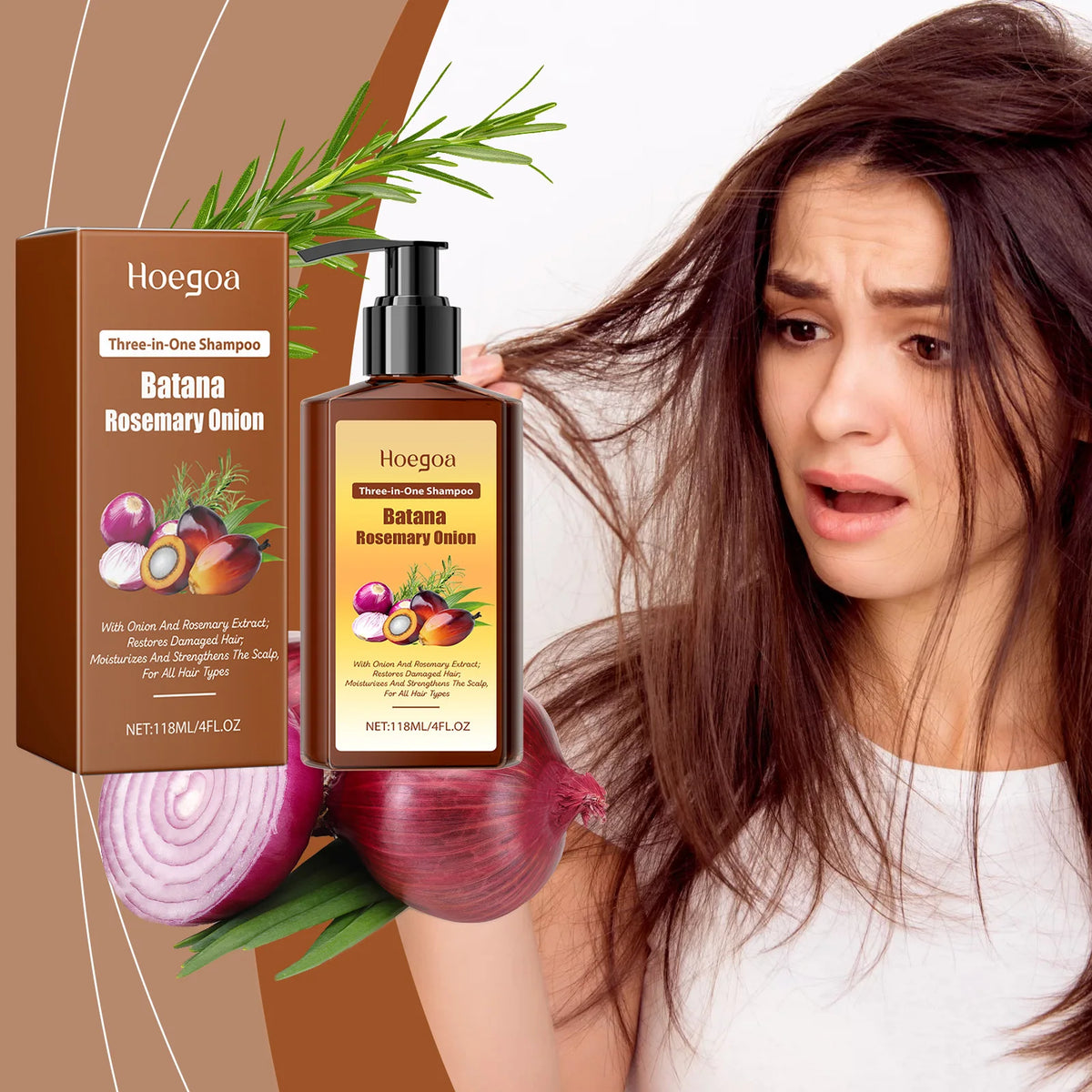 Batana and Rosemary Shampoo for Hair Growth Relieve Frizz Split Ends Broken Damaged Hair Care Products Prevent Hair Loss Shampoo