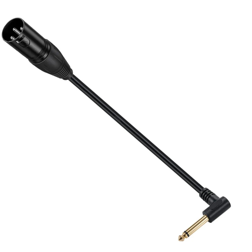 90-degree right-angle 1/4-inch TRS to XLR male balanced signal interconnect cable 1/4-inch to XLR female jumper cable 0.5 meters