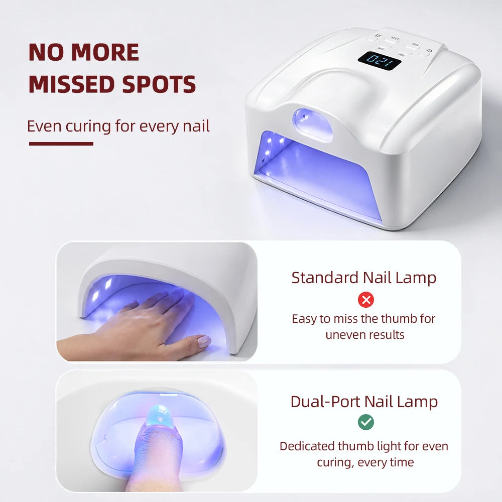 Dual Use Nail Lamp Cordless Manicure Dryer Smart Auto Sensor With Single Thumb Nail With Powerful Magnets Nail Dryer Lamp