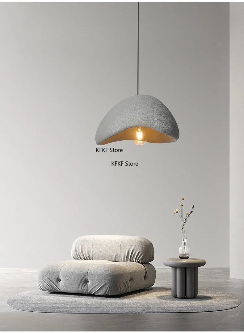 Nordic Wabi Sabi LED Pendant Light E27 Simple Chandelier Cord Suspend Lamp for Dining Room Restaurant Luminarias Fixtures