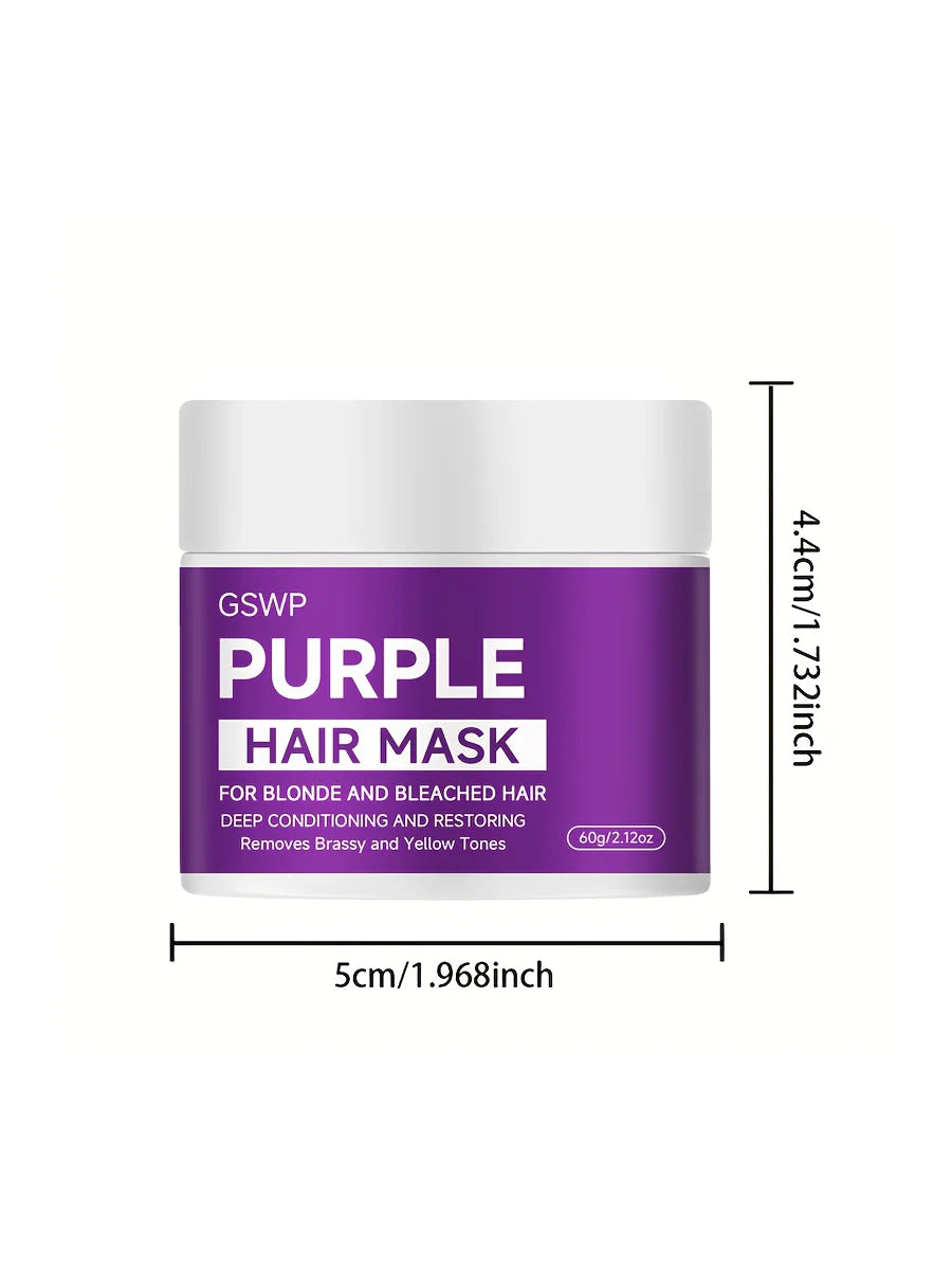 GSWP Purple Hair Mask Anti-Brassiness Shampoo,Deeply Condition, Detangles, Hydrates And Moisturizes,Smooth Hair Care.60/120g