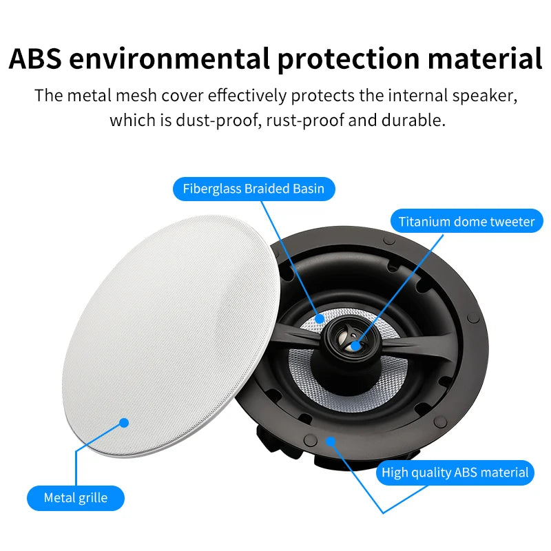 Home Audio Sound System 5.25 inch Ceiling Speaker Background Music 40W Passive Wall Stereo Speaker home Theater High fidelity