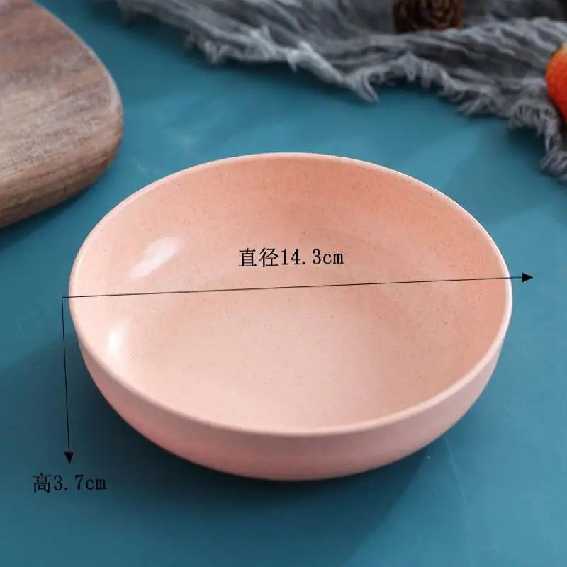 5pcs/set Nordic Wheat Straw Plate Fruit Plate Vegetable Plate Tableware Plate