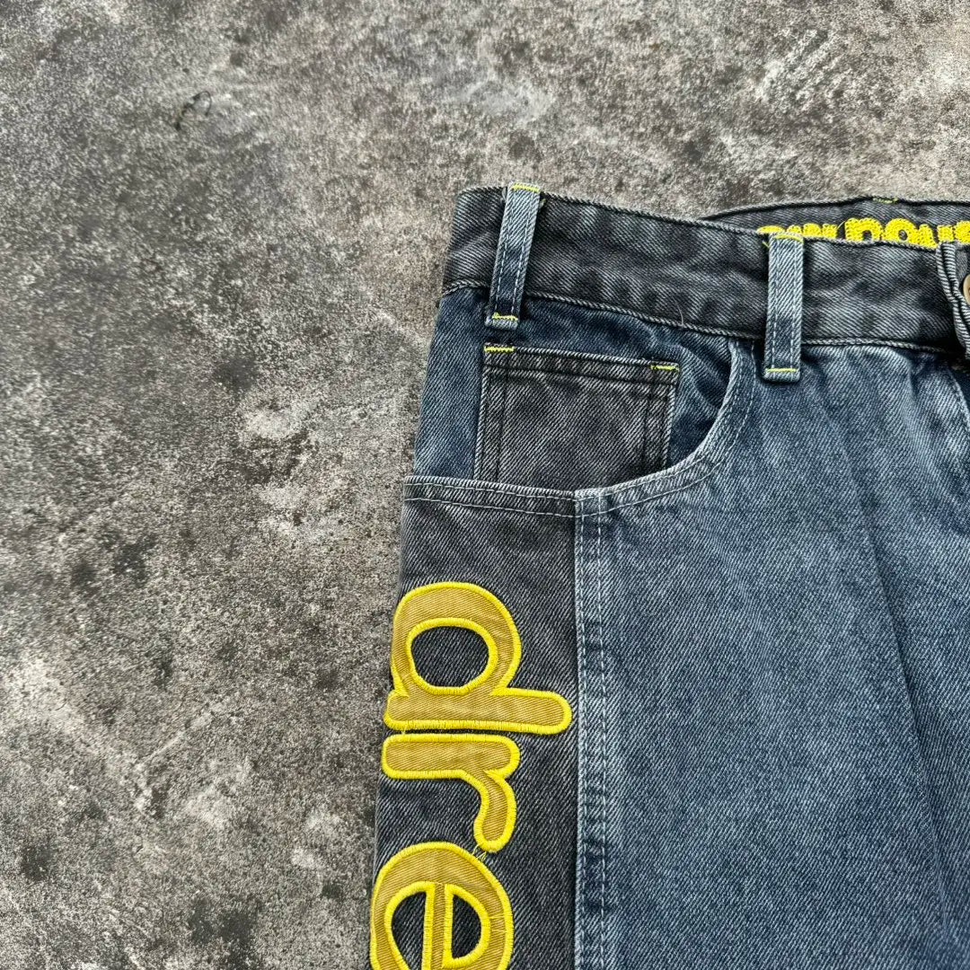 Drew House The denim fabric is stitched with a special style of patchwork design jeans for men and women casual ropa hombre