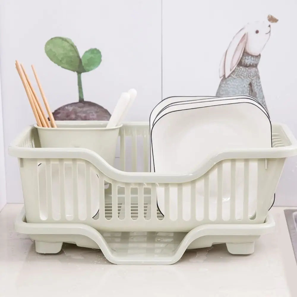 Kitchen Chopsticks Spoons Organizer Countertop Dinnerware Drain Board Storage Rack Dish Drying Rack Utensils Drainer Rack
