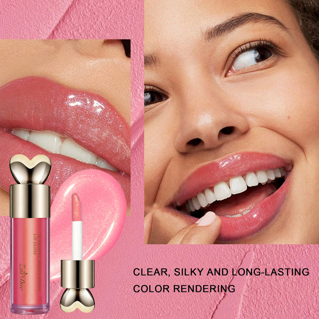ZaiDoc Muti-Pcs 3D Plumping Shimmer Lip Gloss 6 Colors Moisturizing Glossy Finish Optional Hydrating Lip Oil Glaze Long Lasting Non-Sticky Liquid Lipstick for Girls Daily Makeup Cosmetics