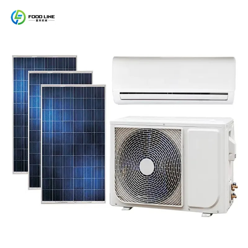 Home Split Solar Air Conditioning System, 12000BTU High Efficiency DC Solar Cooling Unit with Battery