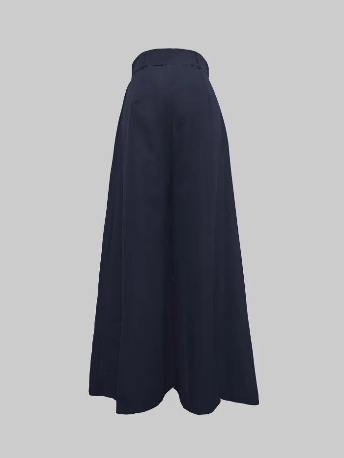 UOOZEE Women Fashion Solid Color High Waisted Wide Leg Pants 2025 New Spring Summer Loose Casual Simple Oversized Trousers