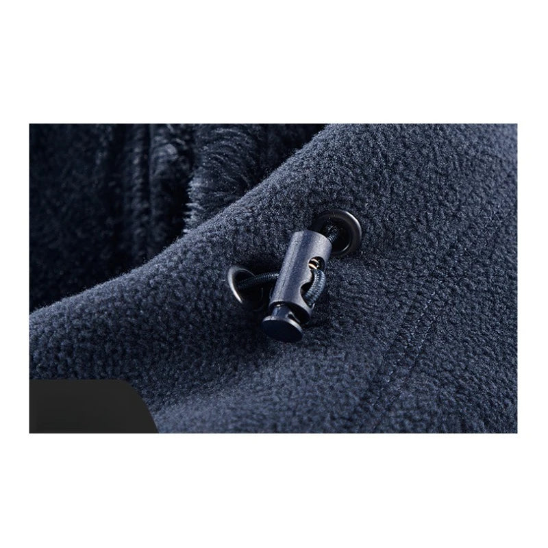 CHUJIE Men's autumn and winter fleece fashion graphenewarm hooded jacket outdoor hiking sports with thick fleece cardigan jacket