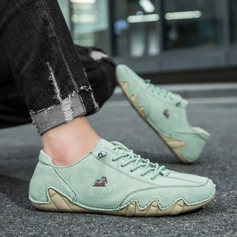Men Leather Casual Shoes Luxury Low Top Sneakers Comfortable Mens Shoes Big Size Designer Loafers Moccasin Shoe Man 2026 New