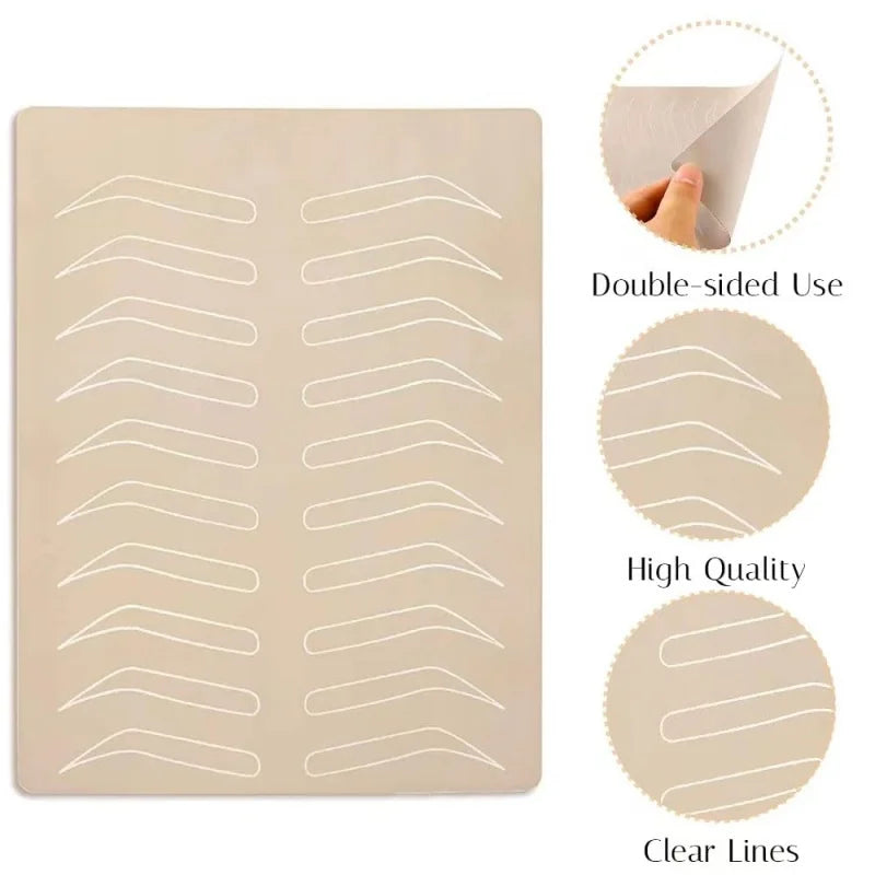 10/5pcs Silicone Tattoo Fake Skin Double-Sided for Permanent Makeup Training Microblading Eyebrow Practice Skin Makeup Tools
