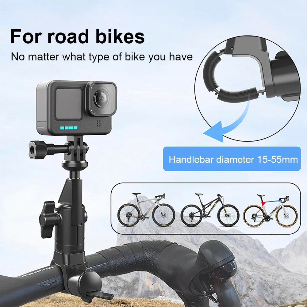 Motorcycle Bicycle Holder 360 Rotating Bike Handlebar Mount Bracket for Insta 360 X4 X5 Go Pro 12 11 DJI Action Camera Accessory