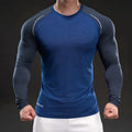 Casual Long Sleeve Crew Neck T-Shirt Fitness Training Outdoor Wear Quick Dry Solid Color Muscle Fit American Style Mens clothing