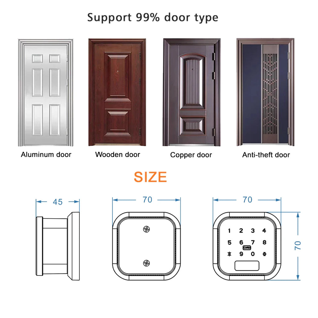 WINFREE Smart Lock Fingerprint Door Lock Passcode Card Key TTLock Bluetooth Keyless Entry for Home Office