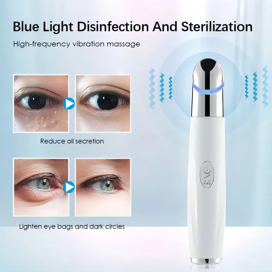 Eye Care Beauty Device Facial Massager 3 in 1 LED Photon Light Wand for Relax Eye Dark Circles Eye Bags Puffiness Skincare Tool