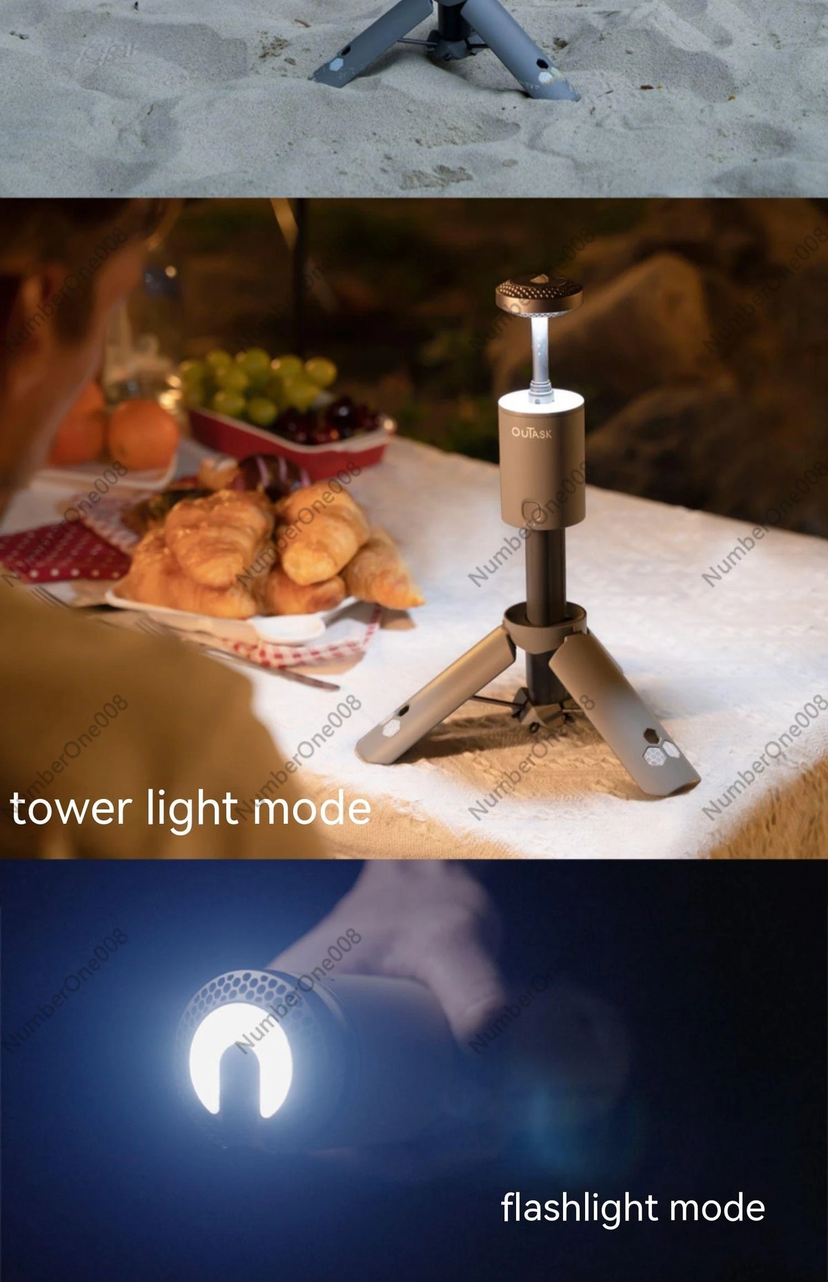 Telescopic Lantern All Terrain Outdoor Multifunctional Camping Light Phone Charging Treasure Travel Emergency Tent Lamps