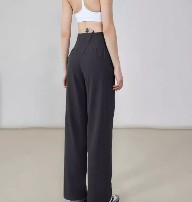 Women's High-Waisted Loose Sporty Wide-Leg Pants with Breathable and Casual Fit for Outdoor Wear