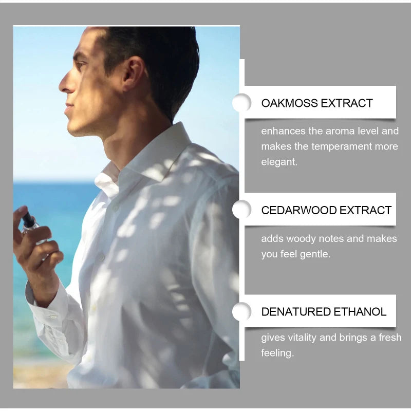 Charismatic Men's Perfume Charming Whiskey Light Fresh Elegant Long-lasting Fragrance Non-irritating Body Spray Eau De Cologne