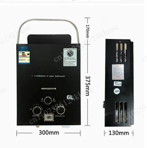 Water Heater 6L Outdoor Camping Instant Heating Bath With Shower Head Hot Water Heater Car Truck Tent Water Tank