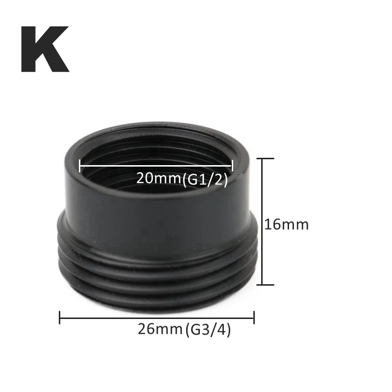 Black Brass Shower Arm Adapter G1/2’’ G3/4 Shower Diverter Valve For Handheld Shower Head Bathroom Kitchen Accessories