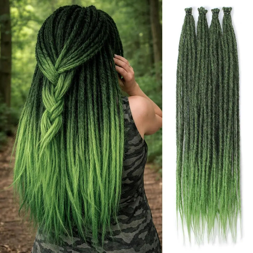Synthetic Dreadlock Extensions 24 Inch 5 Strands/Pack Single Ended Thin Colorful Crochet Soft Hippe Handmade DreadLocs