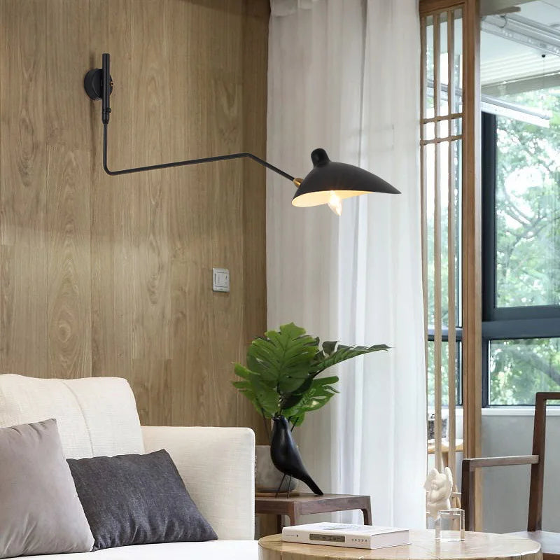 French Design Wall Sconce Lamp Long Arm Led Light with Angle Adjustable for Living Room Bedroom
