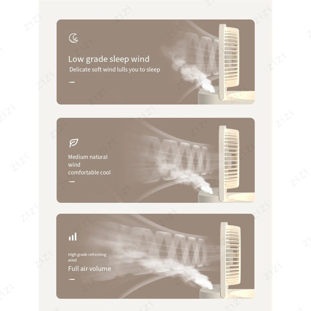 Double Port Spray High-capacity Electric Fan Humidifier USB Portable Portable Remote Control Humidifier with Atmosphere Light
