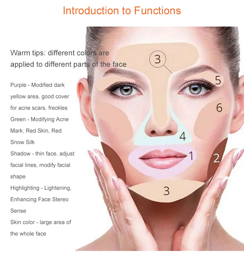 15 Colors Face Concealer Cream Contour Palette,Moisture Cream Makeup Foundation Full Coverage Foundation Covering Perfect Makeup