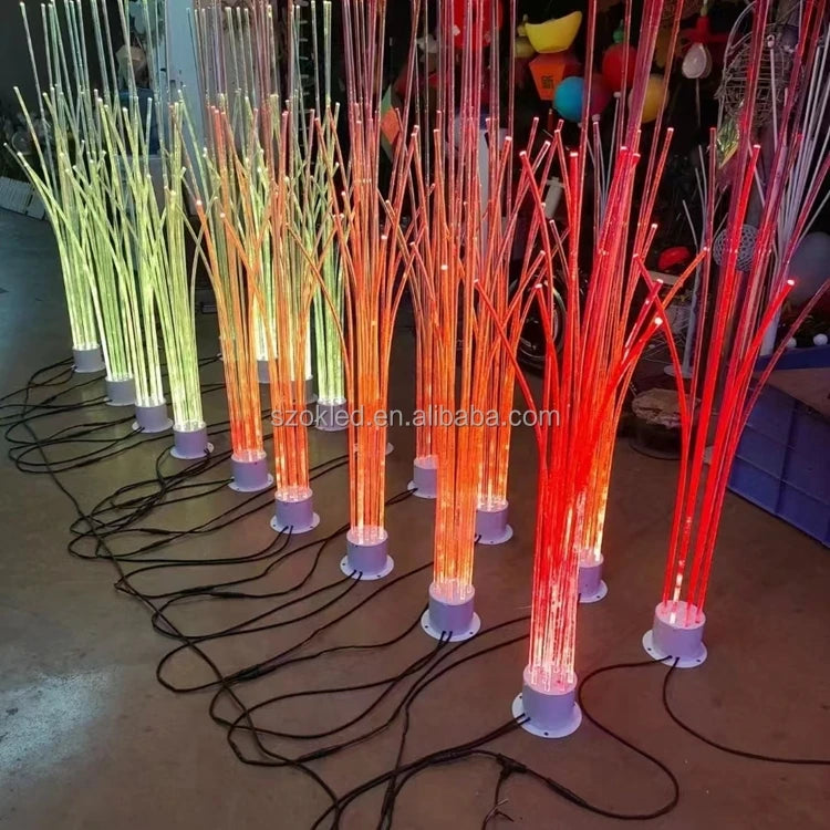 Theme Park Lighting Easy Installation Outdoor Waterproof PMMA Fiber Optic Reed Light