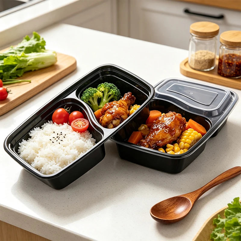 10Sets Disposable Food Boxes Lunch Leakproof Fridge Kitchen Camping Picnic Disposable Food Boxes BBQ Party Storage Tableware