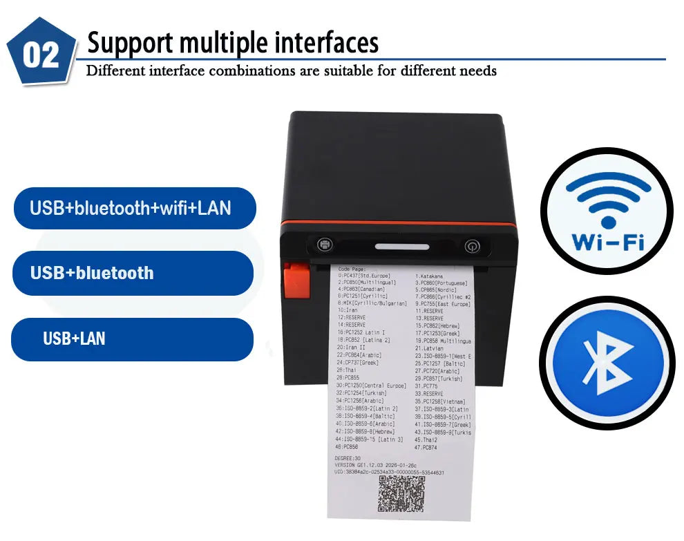 Linerless Label KH80-L Thermal Printer (No-Backing Labels)  for Printing Takeaway Packaging Labels for Restaurants