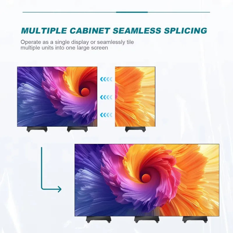 1280*1920mm Indoor Foldable LED Screen P1.53 LED Mall Advertising Mobile Three-fold LED Display