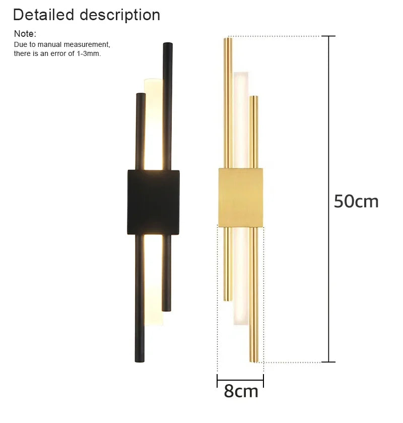 Led Wall Lamp Nordic Indoor Lighting Bathroom Wall Sconces Light Fixture Living Room Corridor Bedroom Decoration Led Wall Light