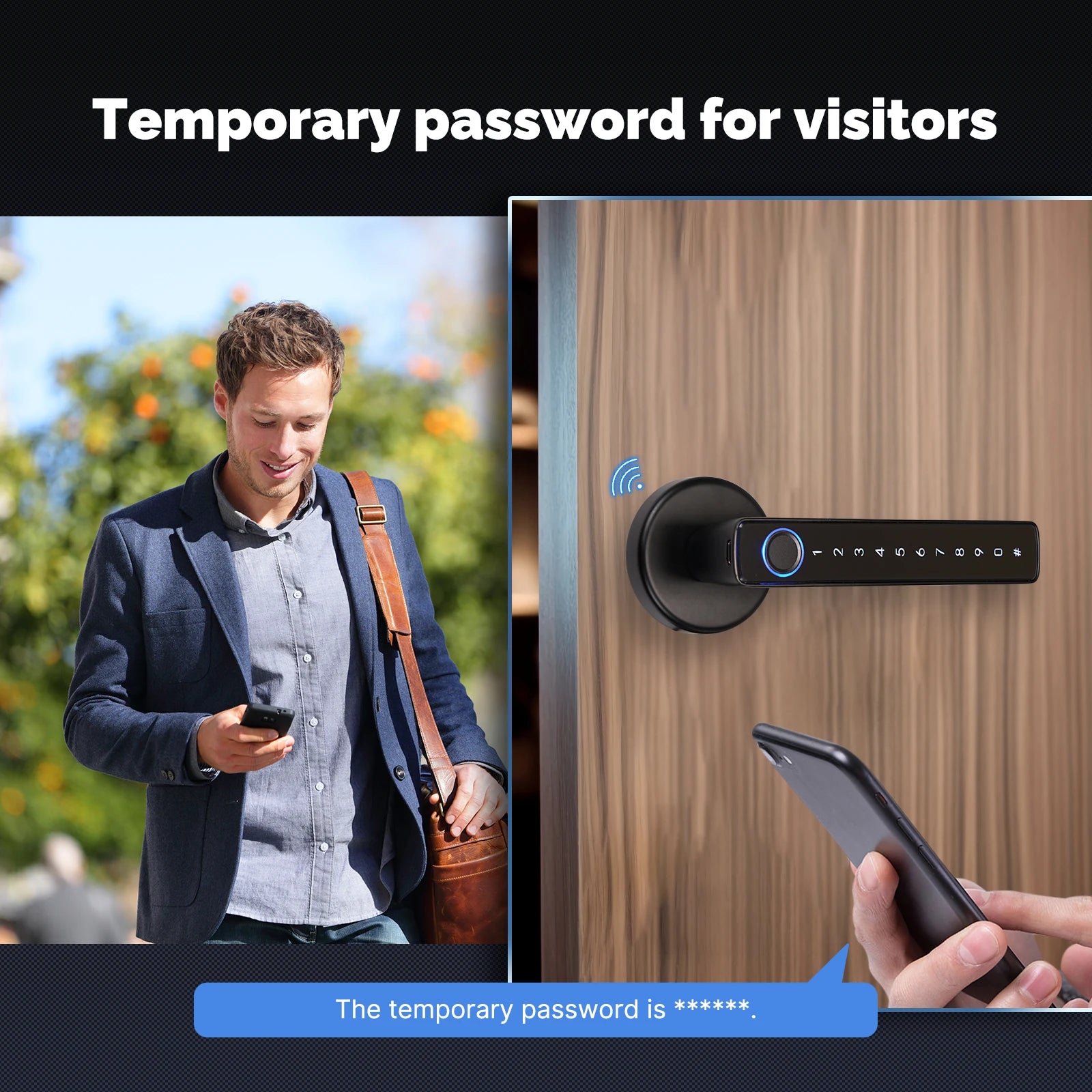 MOES Tuya Zigbee Smart Fingerprint Door Handle Lock Electronic Password APP Remote Unlock Hotel Apartment Office Rental House