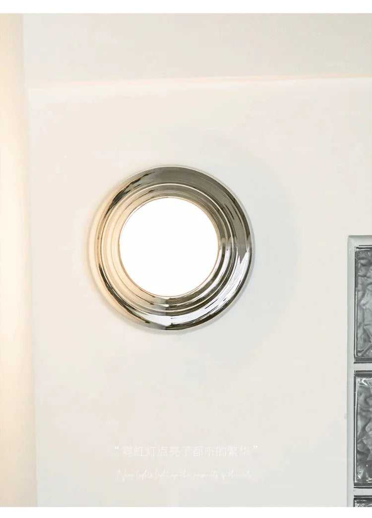 Modern Round wall light designer chrome lamp Minimalist Bedroom Sconce Balcony Hallway Living room Staircase Atmosphere Lights