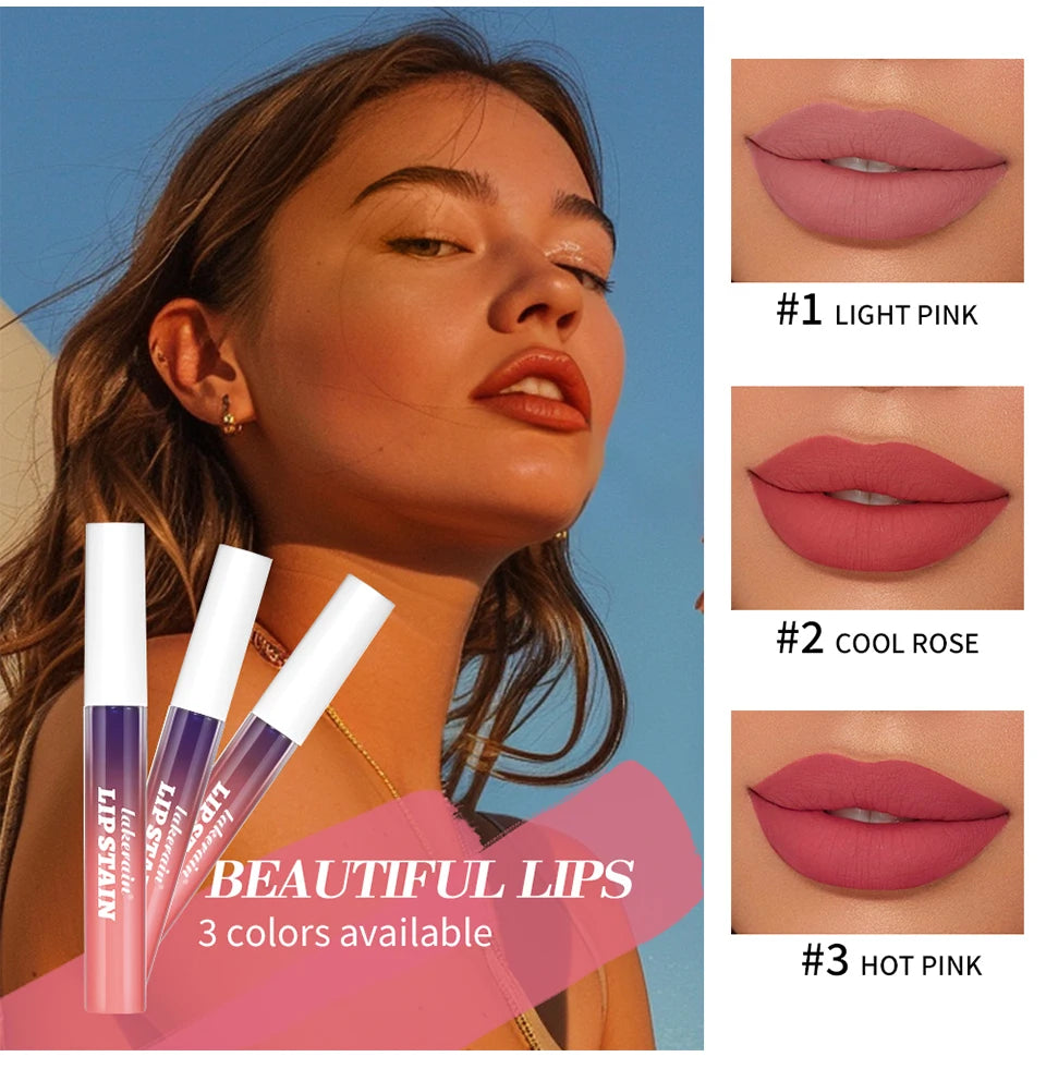 Blading Lip Gloss Peel and Stick Set Long-lasting Waterproof Pink Lip Gloss Transfer Resistant Natural Lip Cosmetics 3 Colors