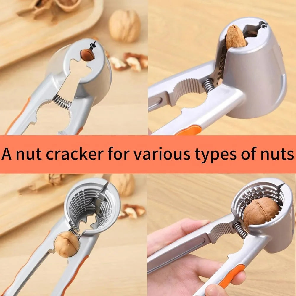 Nut Crackers with Non Slip Handle Easy Walnut Dried Fruit Opener for Home and Restaurant Multipurpose Walnut Plier Clip Tool