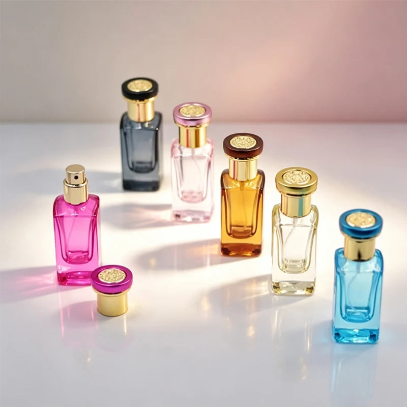 Men Women Perfume Refillable Bottle Fragrance Cosmetic Packaging Square Glass Spray Bottle For Travel Accessories