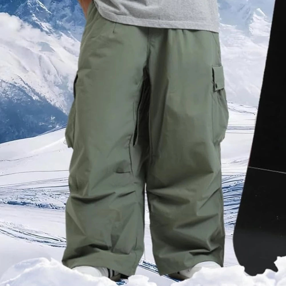 GSOU SNOW 2025 Loose Skiing Pants Snowboard Sport Trousers Outdoor Waterproof Windproof Ski Wear Winter Warm Female Ski Britches