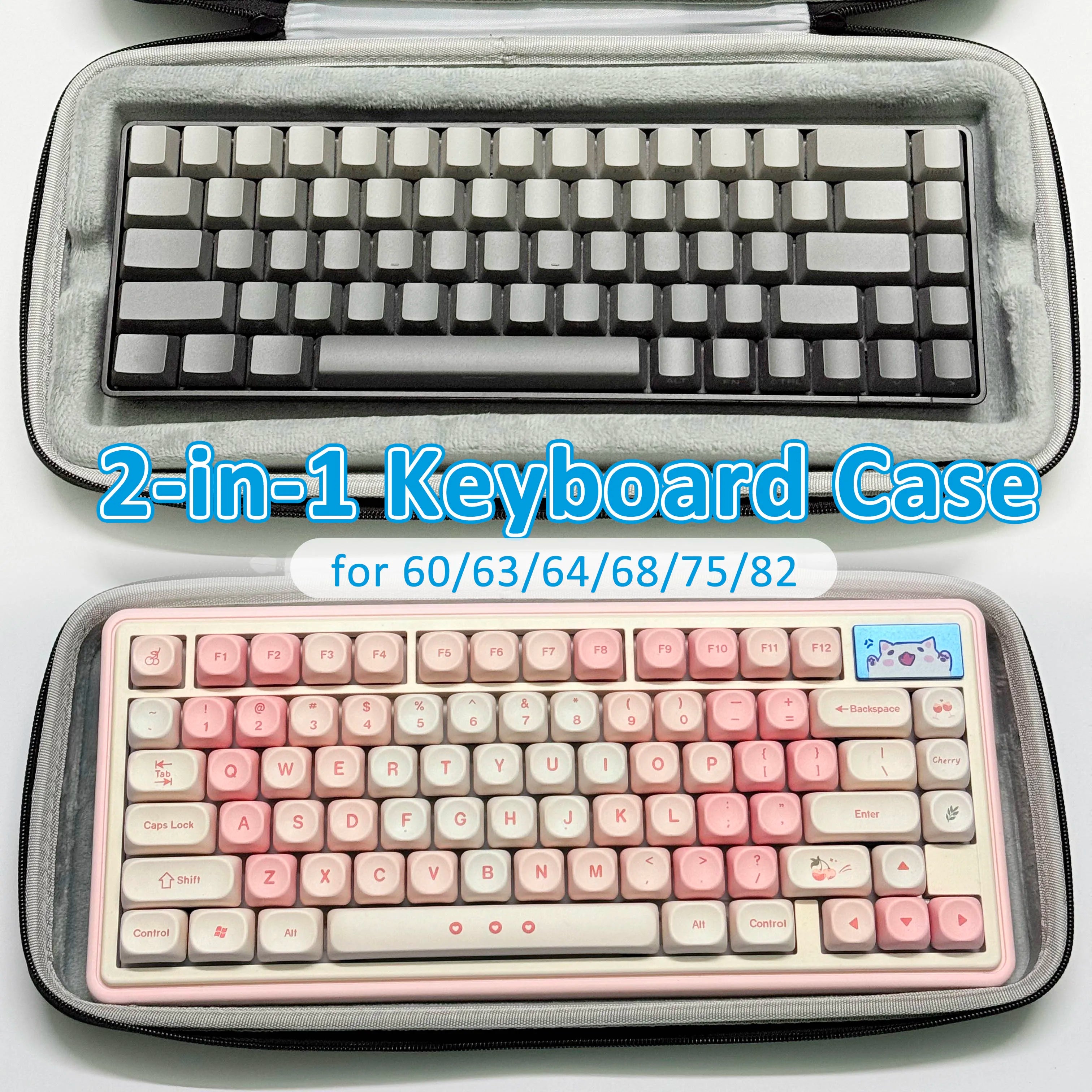 Hard Case Keyboard Storage Bag Grey Black Dustproof Protective Keyboard Box 60 75 80 95 100 Layout Mechanical Keyboard Case