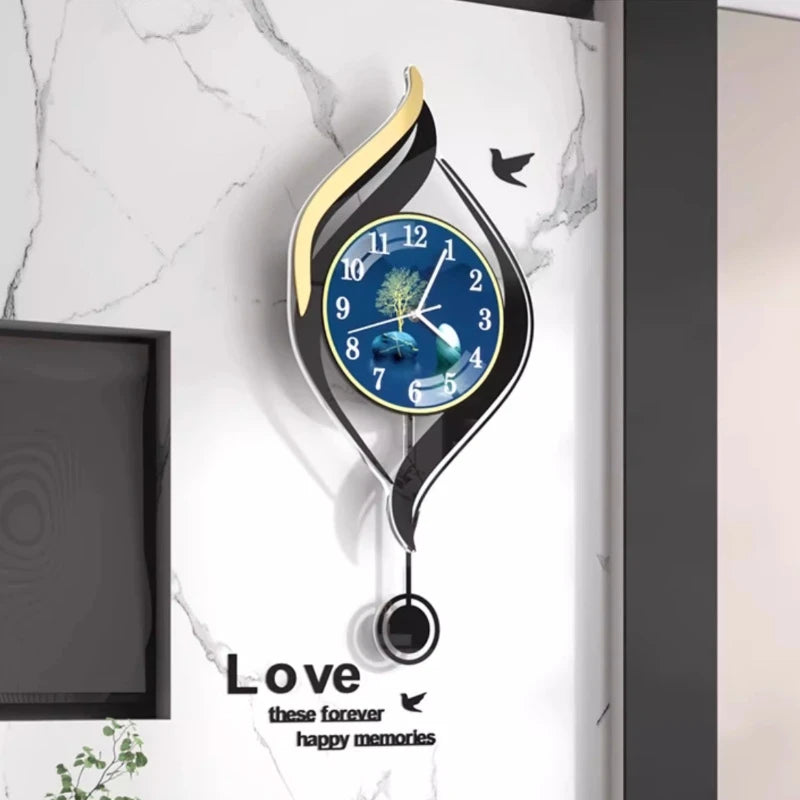 Chinese Style Xenomorph Wall Clock Modern Creative Luxury Metal Art Decor Silent Wall Watch For Living Room Study Home Decor