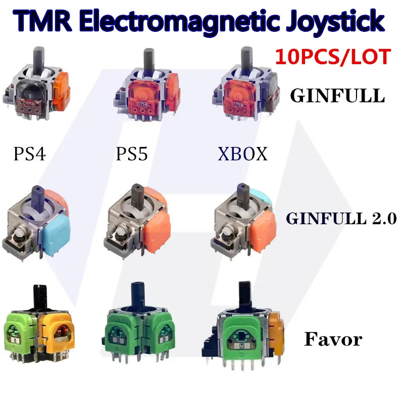 10PCS DS13-MAX GINFULL 2Nd RS13 3.0 Upgraded TMR Joystick Compatible with PS5 PS4 Replacement Joystick for Xbox Game Controllers
