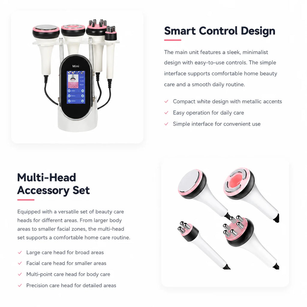 40K 4-in-1 Cavitation Ultrasonic Beauty Machine Body Care Massage Device for Home and Spa Use