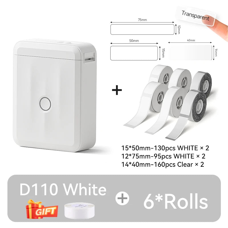 Niimbot D110 Mini Portable Thermal Printer Smart Pocket Self-adhesive Label Printer Bluetooth Price Label Sticker Maker For Home
