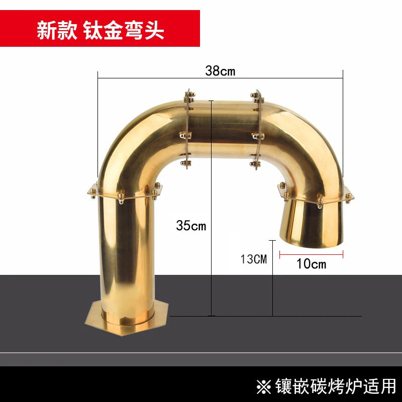 Commercial Heavy-Duty Stainless Steel BBQ Ventilation System Kit with 100mm Smokeless Exhaust Duct for Indoor And Outdoor Use