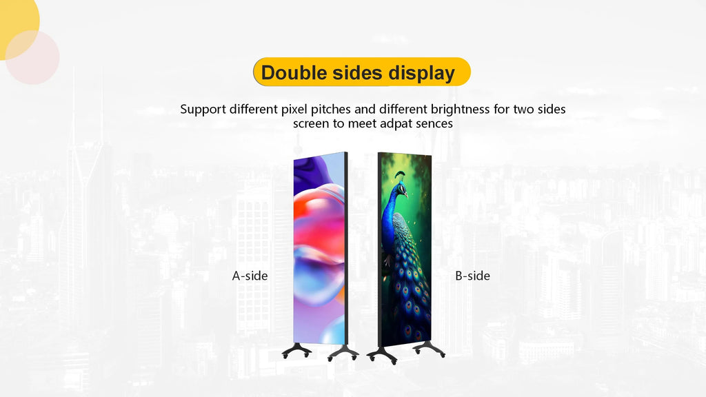 G-T5 Series Smart Poster LED Screen Double-Sided Indoor 750x2000mm High-End Movable Vertical Display P1.25/1.56/1.9/2.5/2.6/2.9