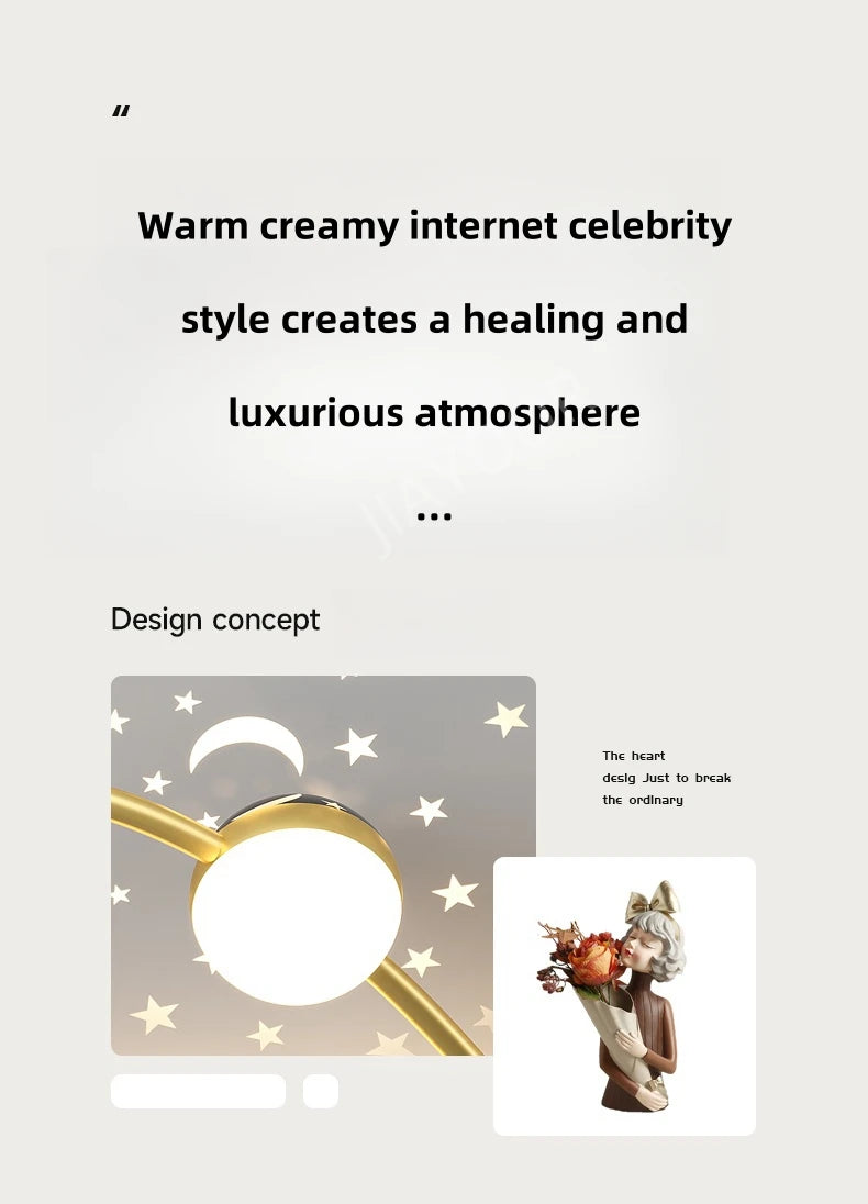Modern LED Chandelier Light Luxury Starry Sky Home Decor Living Children's Room Bedroom Lamp Indoor Lighting Kids’ Pendant Light