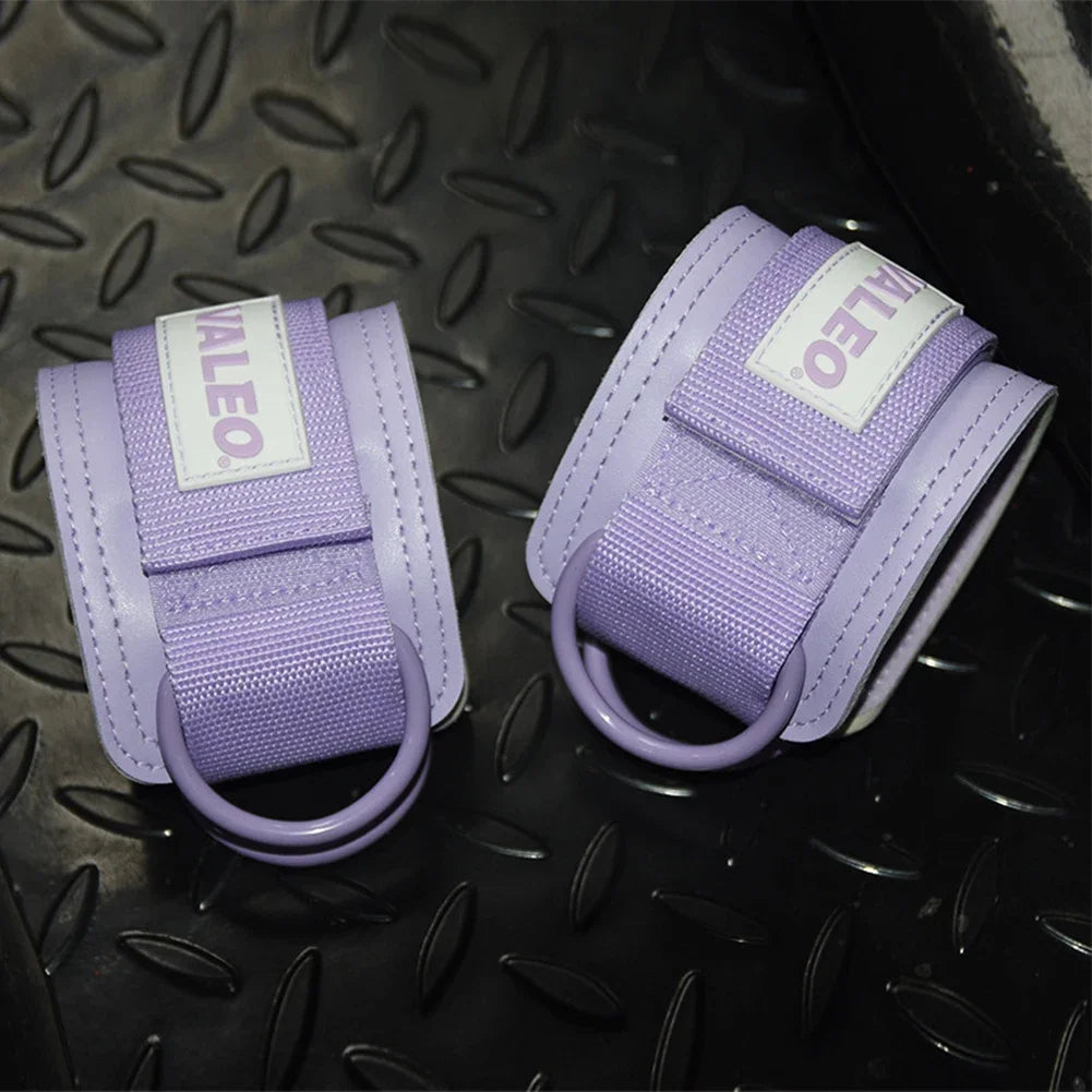 Double D-Ring Cable Ankle Straps For Gym Workouts Glutes Legs Strength Training Brace Support Sport Safety Abductors Ankle Cuffs